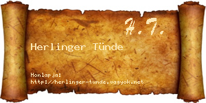 Herlinger Tünde névjegykártya